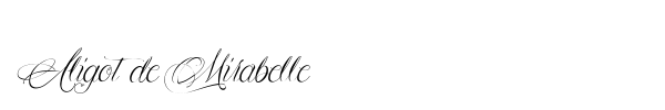 Aligot de Mirabelle font preview